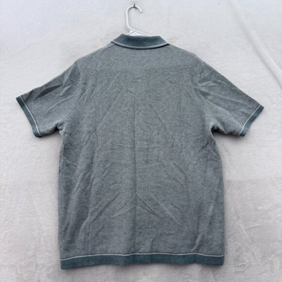 Marine Layer Wyatt Polo Shirt Mens M Blue Knit Merino Wool Blend Stretch Pocket - Picture 11 of 11